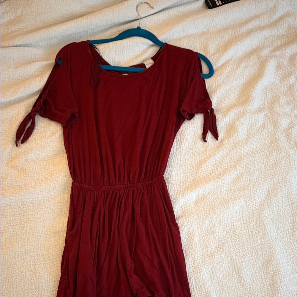 Kaileigh Burgundy Romper